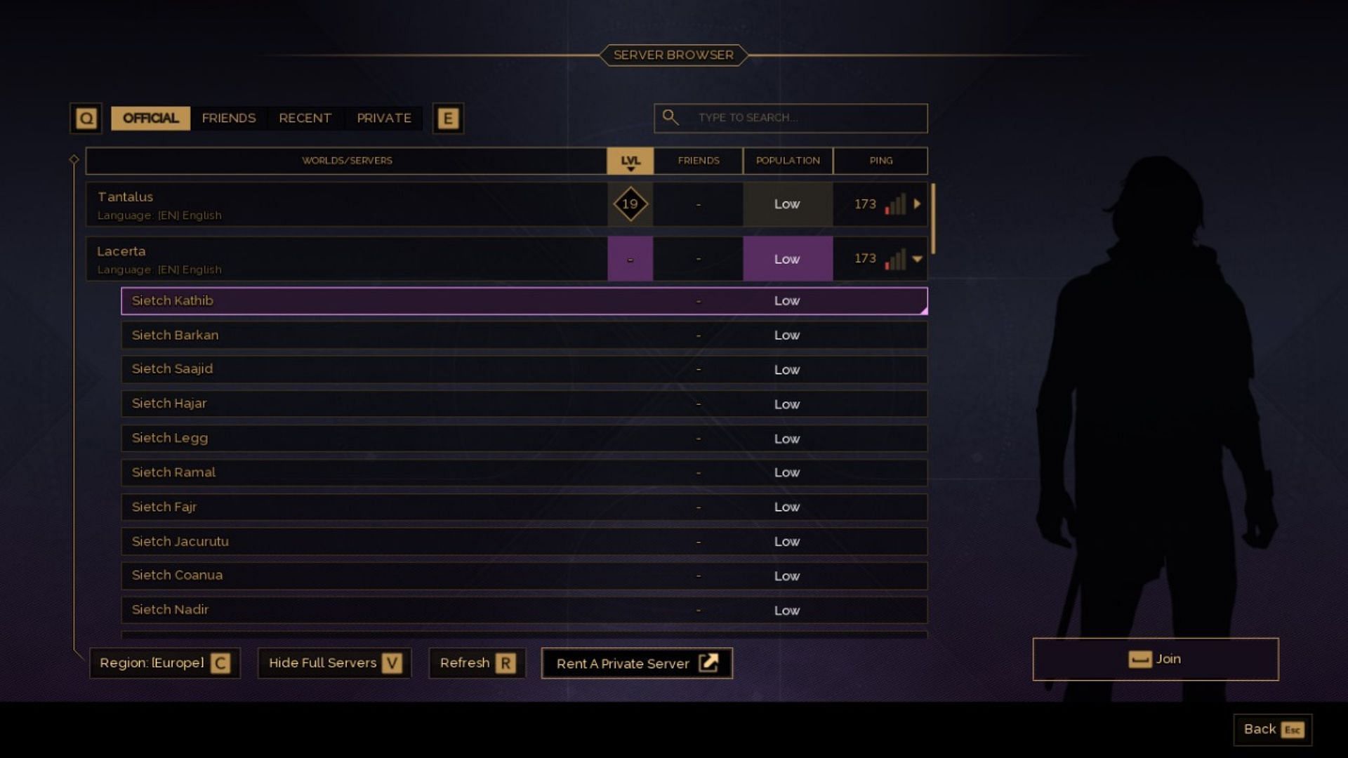 You cannot bring characters to other servers, so pick wisely (Image via Funcom)